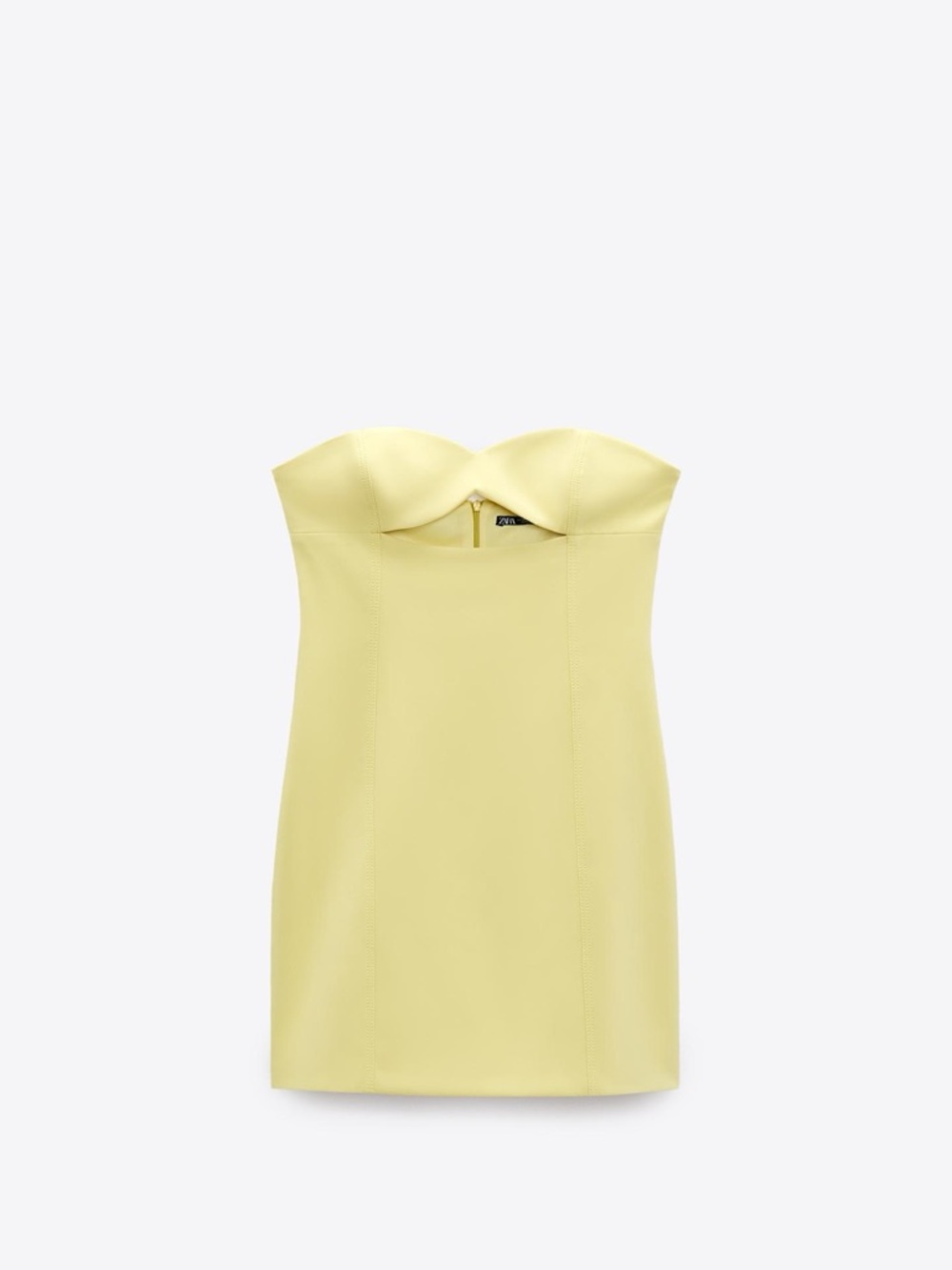 Zara Strapless Lemon Yellow Tube Dress